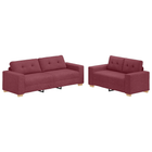 Ensemble de Canapés 2 pcs Bordeaux Tissu