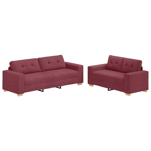 Ensemble de Canapés 2 pcs Bordeaux Tissu