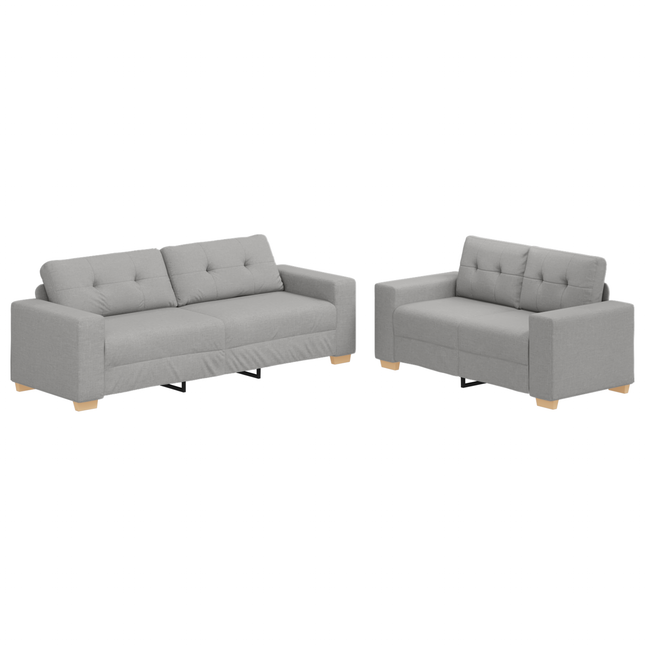 Ensemble de Canapés 2 pcs Gris Tissu