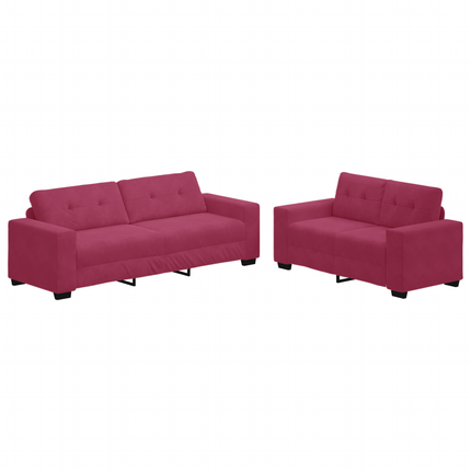 Ensemble de Canapés 2 pcs Rouge bordeaux 221 x 78 x 80 cm