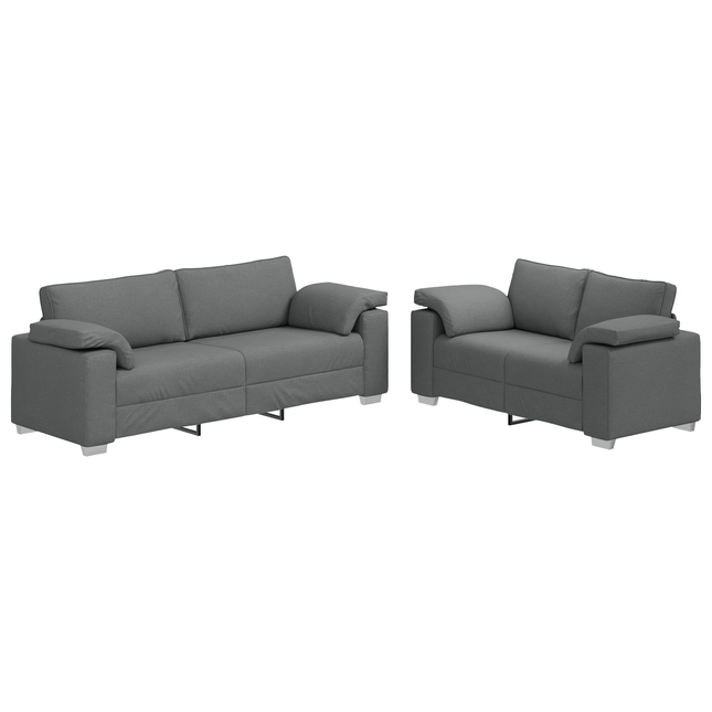 Ensemble de Canapés 2 pcs Gris foncé 219 x 77 x 82 cm tissu